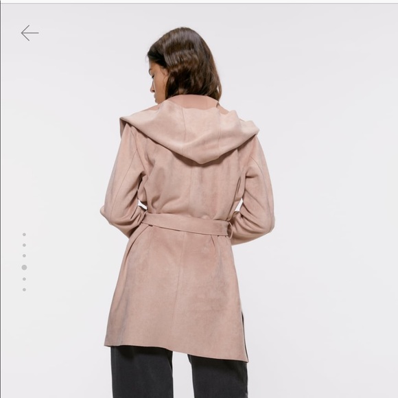 Zara Pink Faux Suede Coat XS - Picture 3 of 3